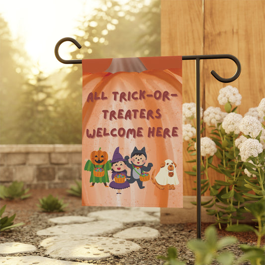 All Trick or Treaters Welcome Here Banner (Pole not included)